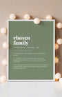 Definition Poster of Chosen<br />Family on Sage Green background