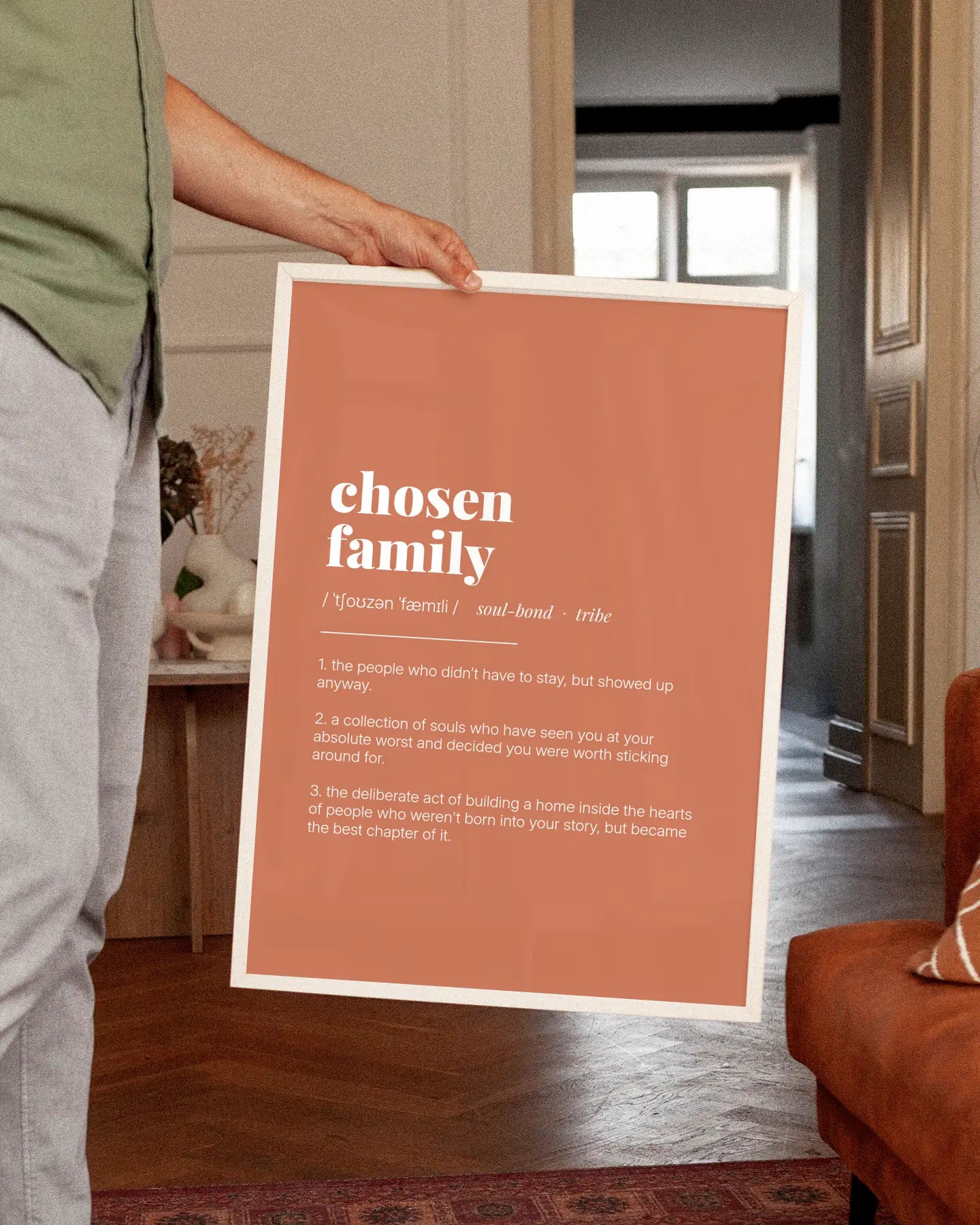 Definition Poster of Chosen<br />Family on Terracotta background