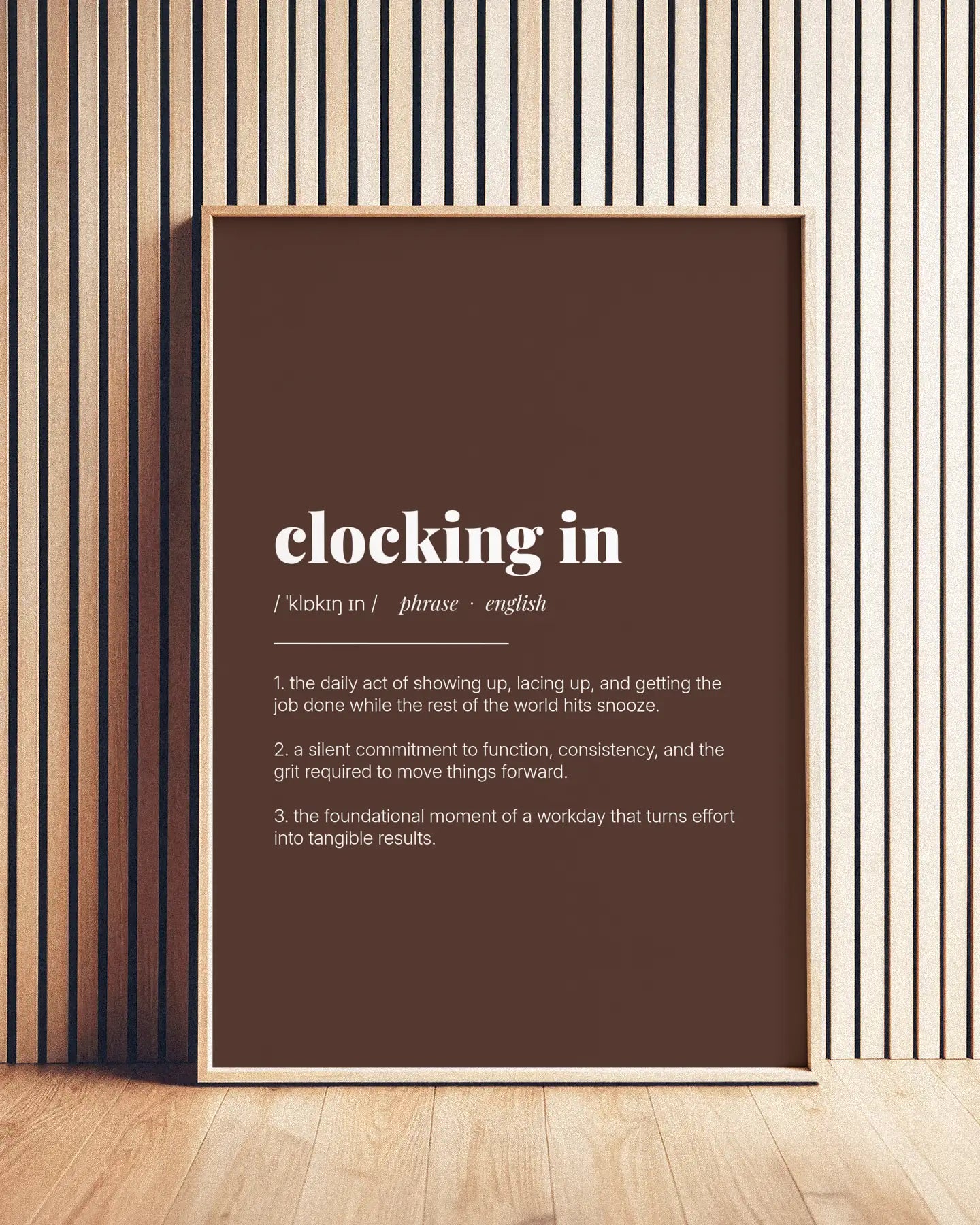 Definition Poster of Clocking in on Espresso background