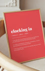 Definition Poster of Clocking in on Strawberry background