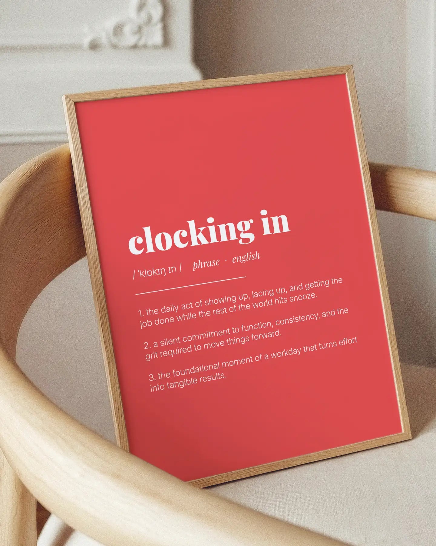 Definition Poster of Clocking in on Strawberry background