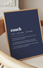 Definition Poster of Coach on Deep Navy background