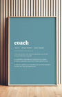 Definition Poster of Coach on Sea Glass background