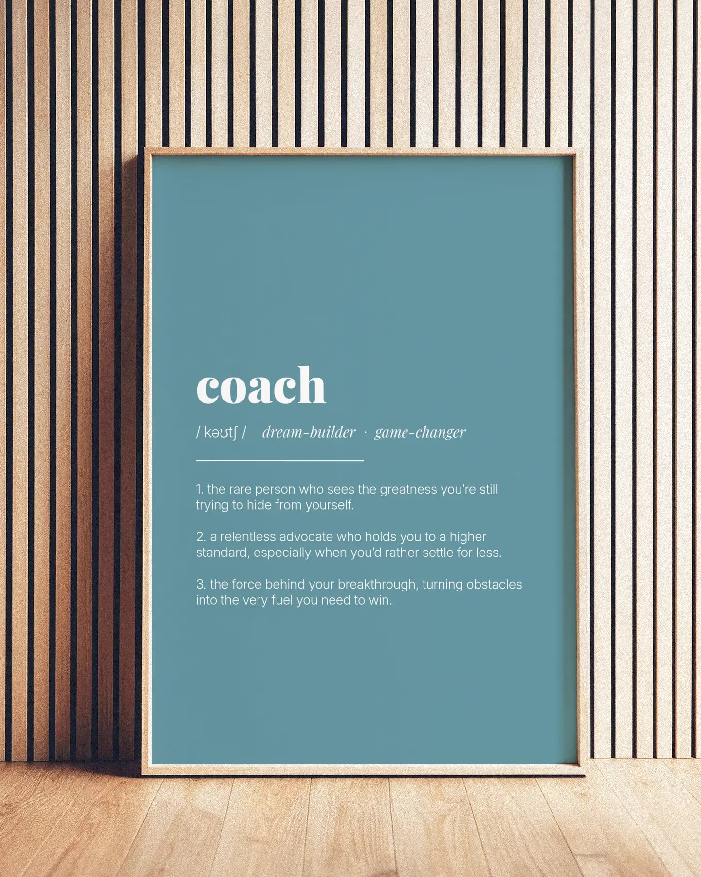 Definition Poster of Coach on Sea Glass background