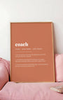 Definition Poster of Coach on Terracotta background
