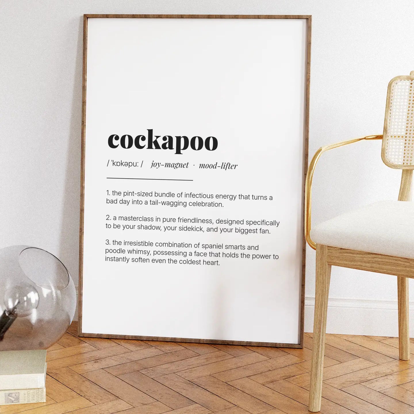 Definition Poster of Cockapoo on Gallery White background