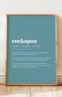 Definition Poster of Cockapoo on Sea Glass background