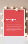 Definition Poster of Cockapoo on Strawberry background