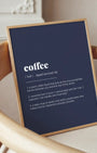 Definition Poster of Coffee on Deep Navy background