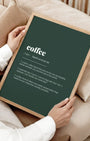 Definition Poster of Coffee on Emerald background
