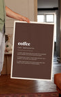 Definition Poster of Coffee on Espresso background