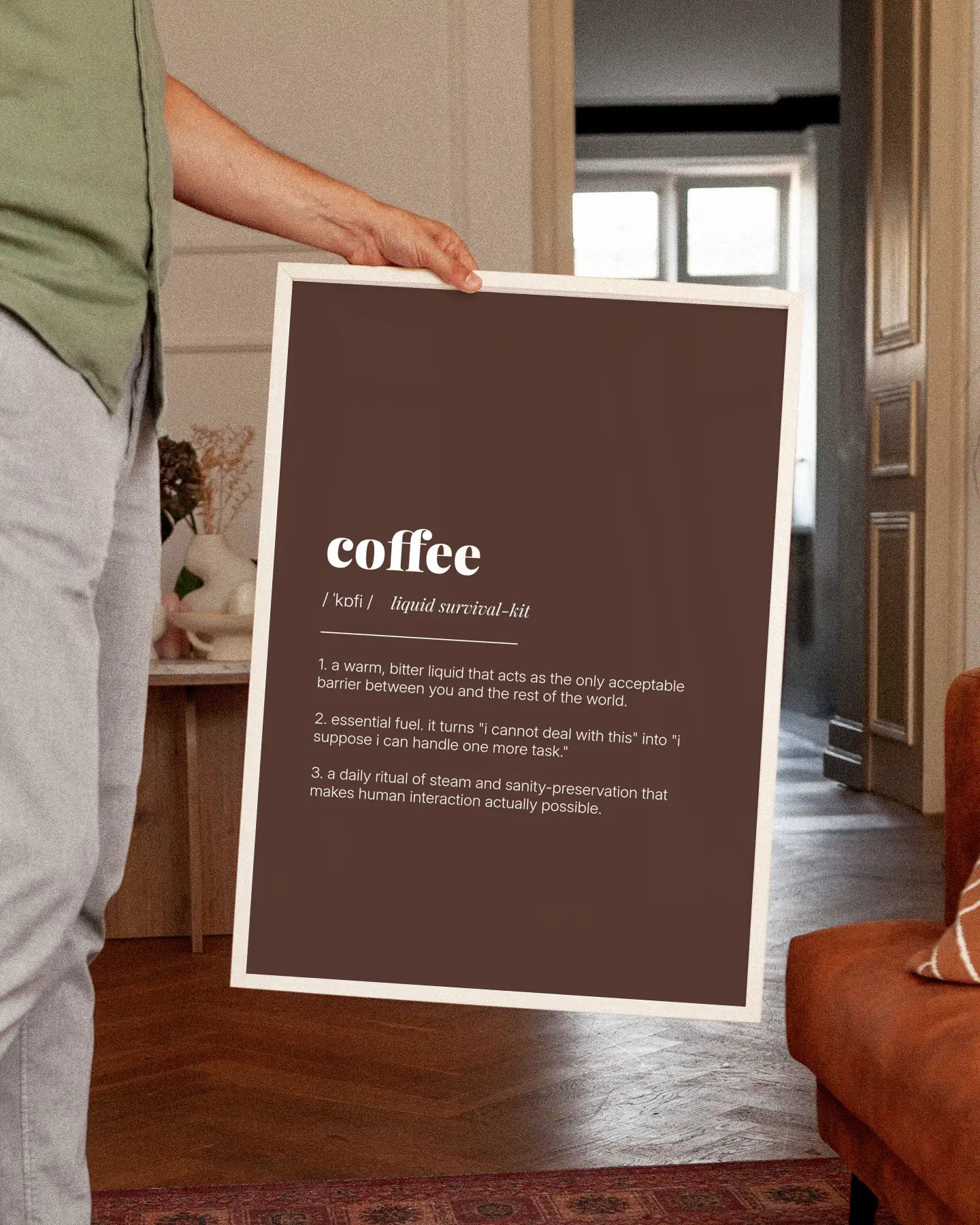Definition Poster of Coffee on Espresso background