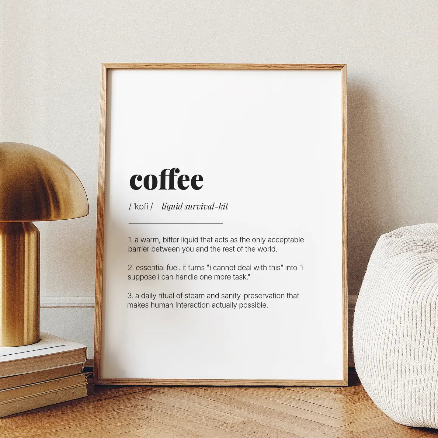 Definition Poster of Coffee on Gallery White background