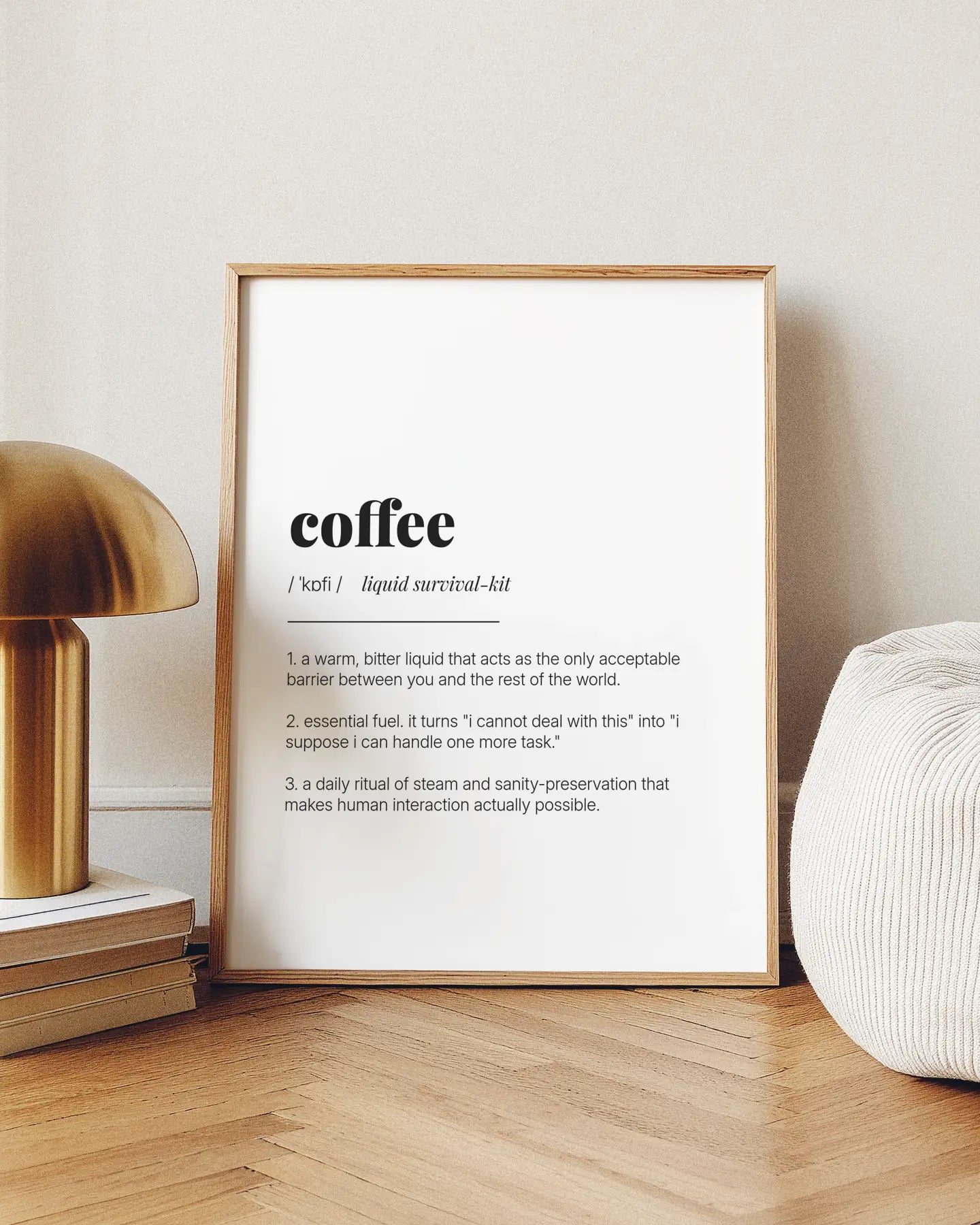 Definition Poster of Coffee on Gallery White background