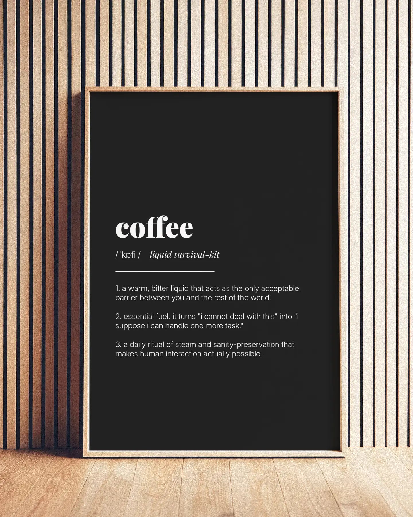 Definition Poster of Coffee on Midnight Ink background