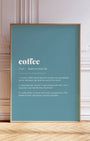 Definition Poster of Coffee on Sea Glass background