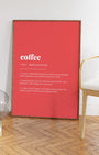 Definition Poster of Coffee on Strawberry background