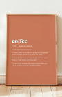 Definition Poster of Coffee on Terracotta background