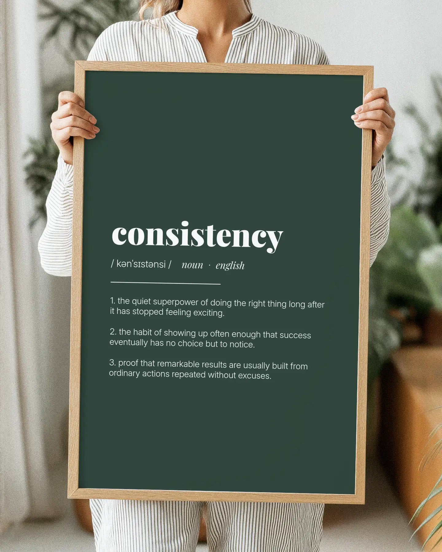 Definition Poster of Consistency on Emerald background