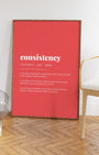 Definition Poster of Consistency on Strawberry background