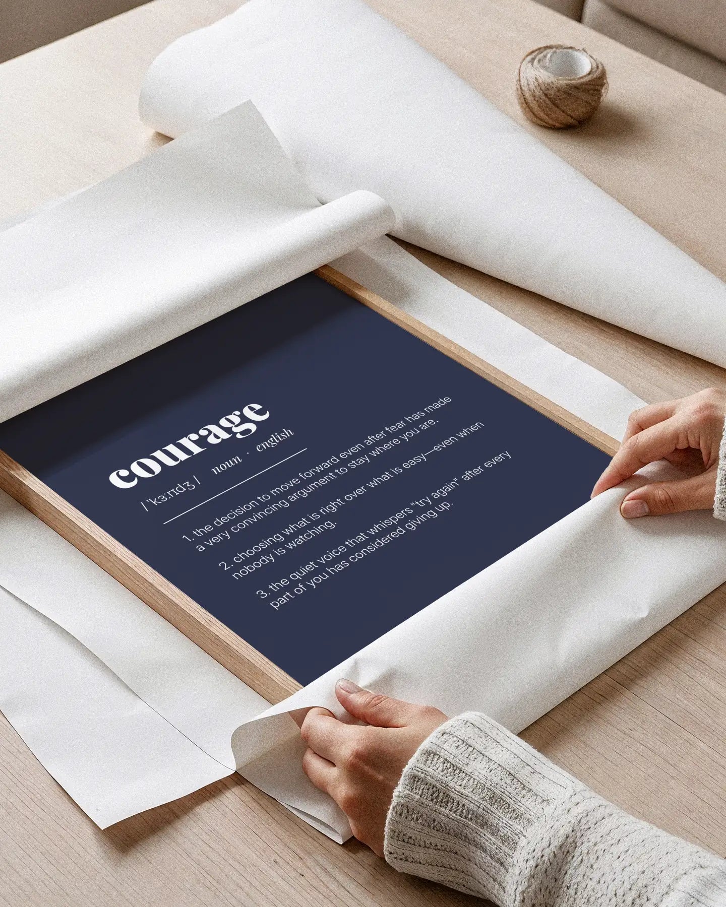 Definition Poster of Courage on Deep Navy background