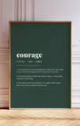 Definition Poster of Courage on Emerald background