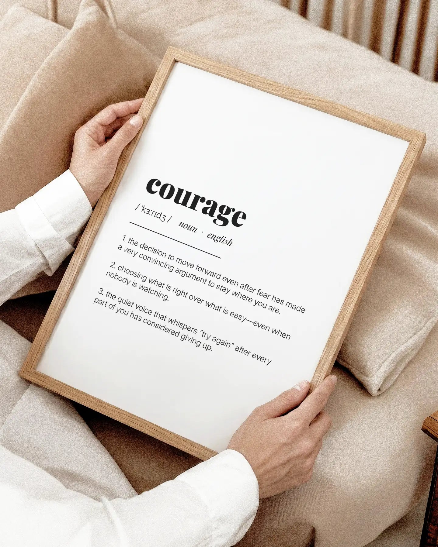 Definition Poster of Courage on Gallery White background