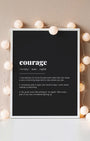 Definition Poster of Courage on Midnight Ink background