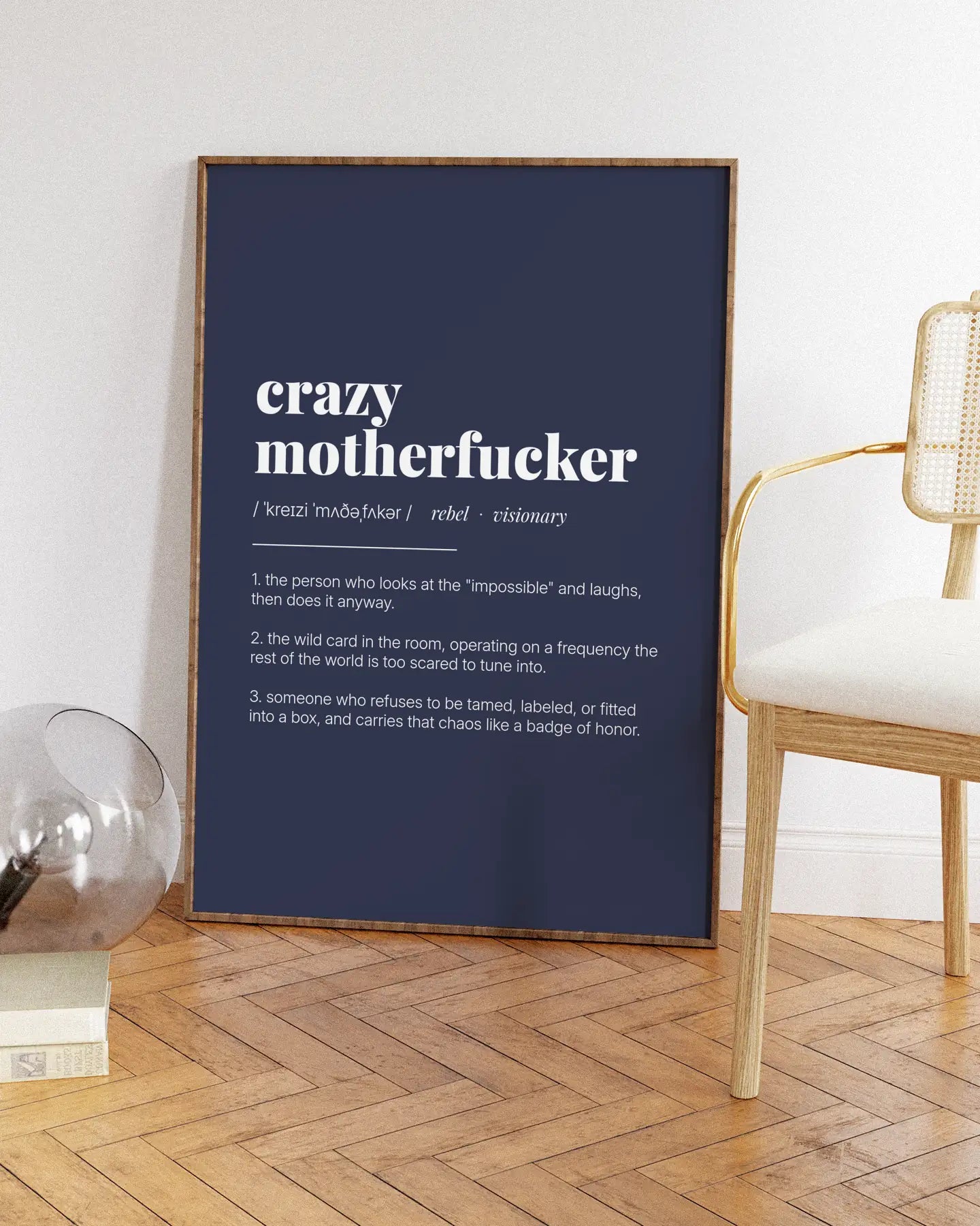 Definition Poster of Crazy<br />Motherfucker on Deep Navy background