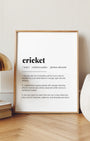 Definition Poster of Cricket on Gallery White background