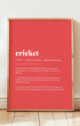 Definition Poster of Cricket on Strawberry background
