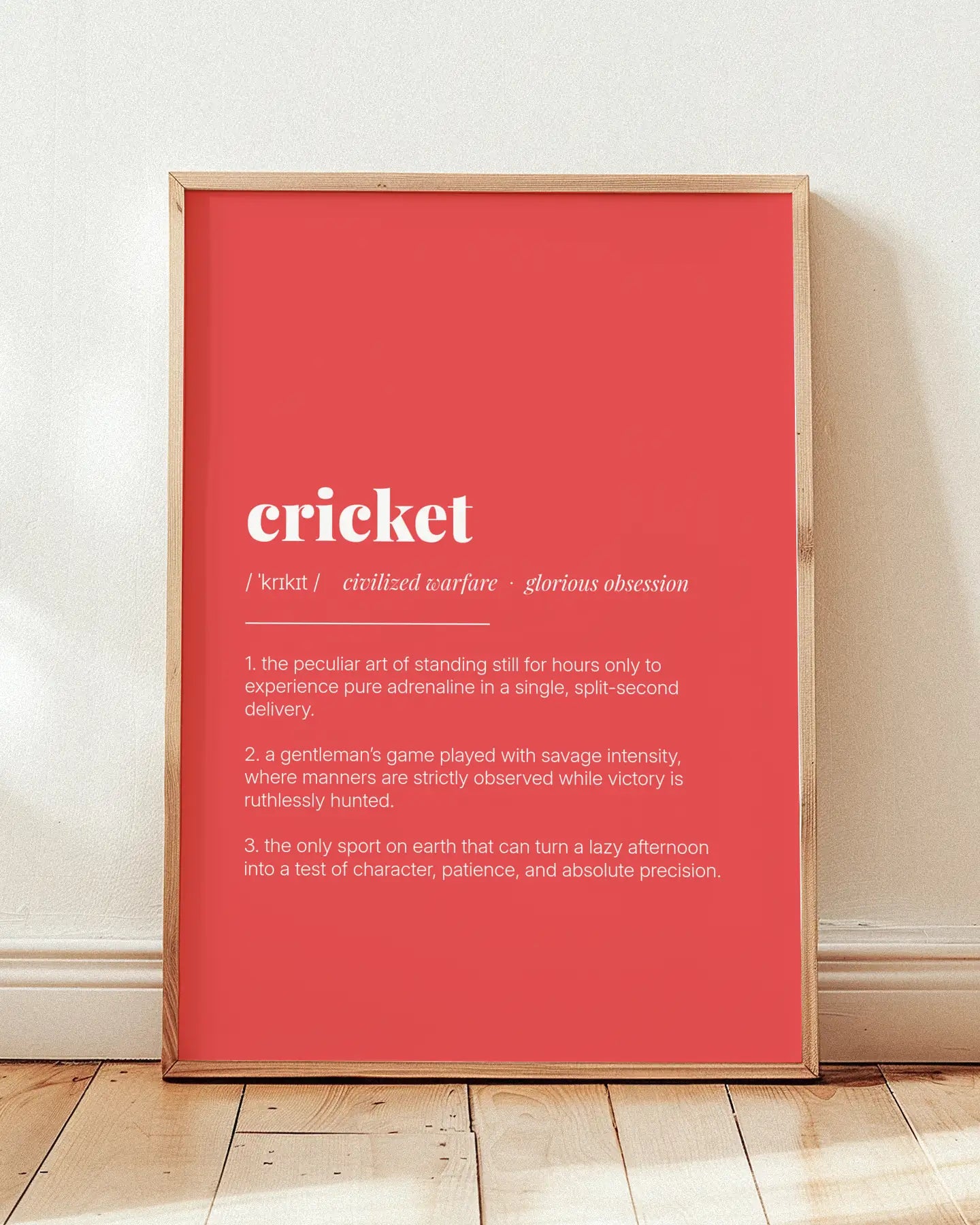 Definition Poster of Cricket on Strawberry background