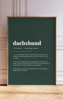 Definition Poster of Dachshund on Emerald background