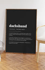 Definition Poster of Dachshund on Midnight Ink background