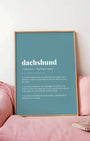 Definition Poster of Dachshund on Sea Glass background
