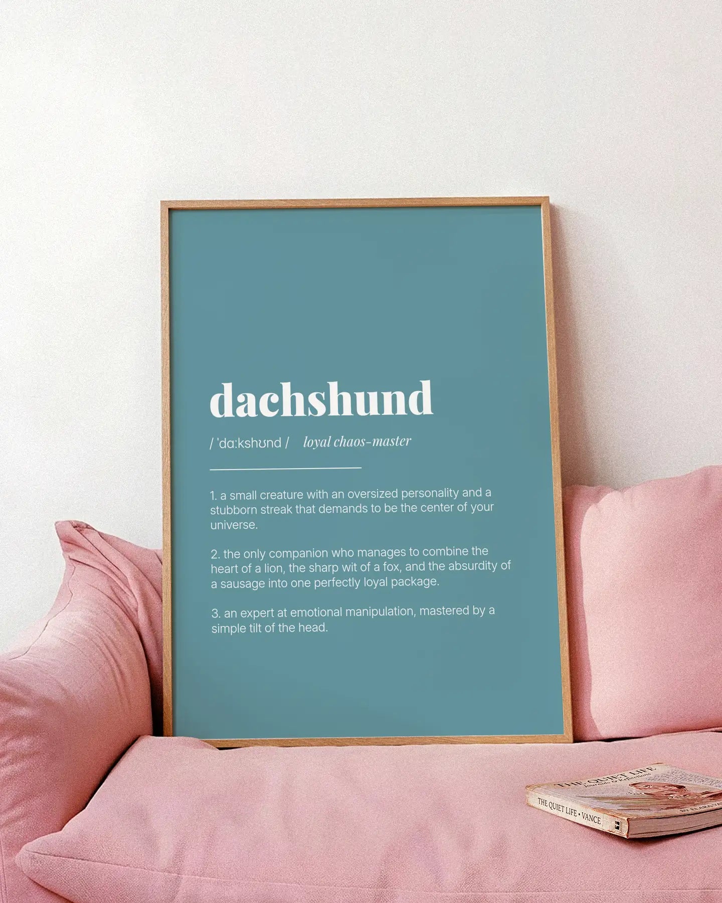 Definition Poster of Dachshund on Sea Glass background