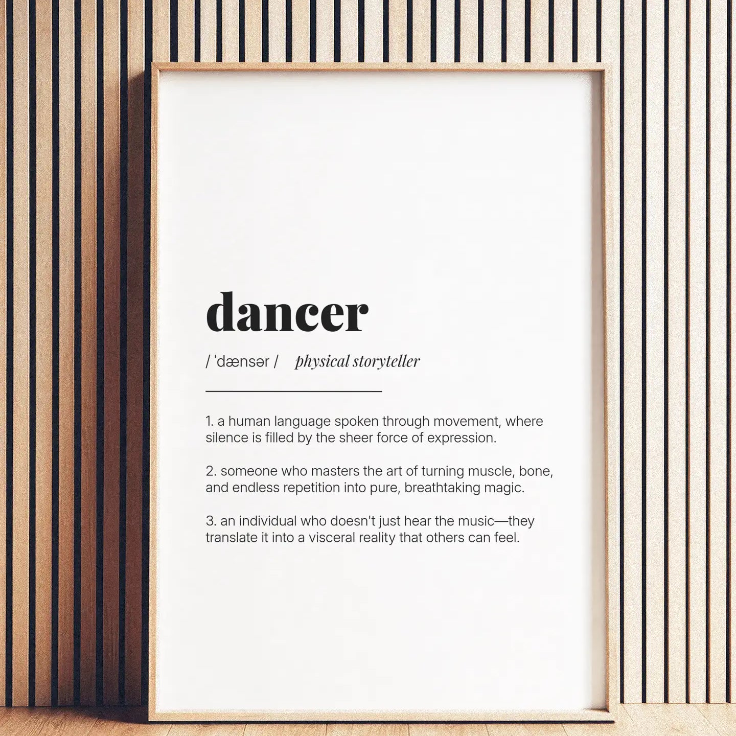 Definition Poster of Dancer on Gallery White background