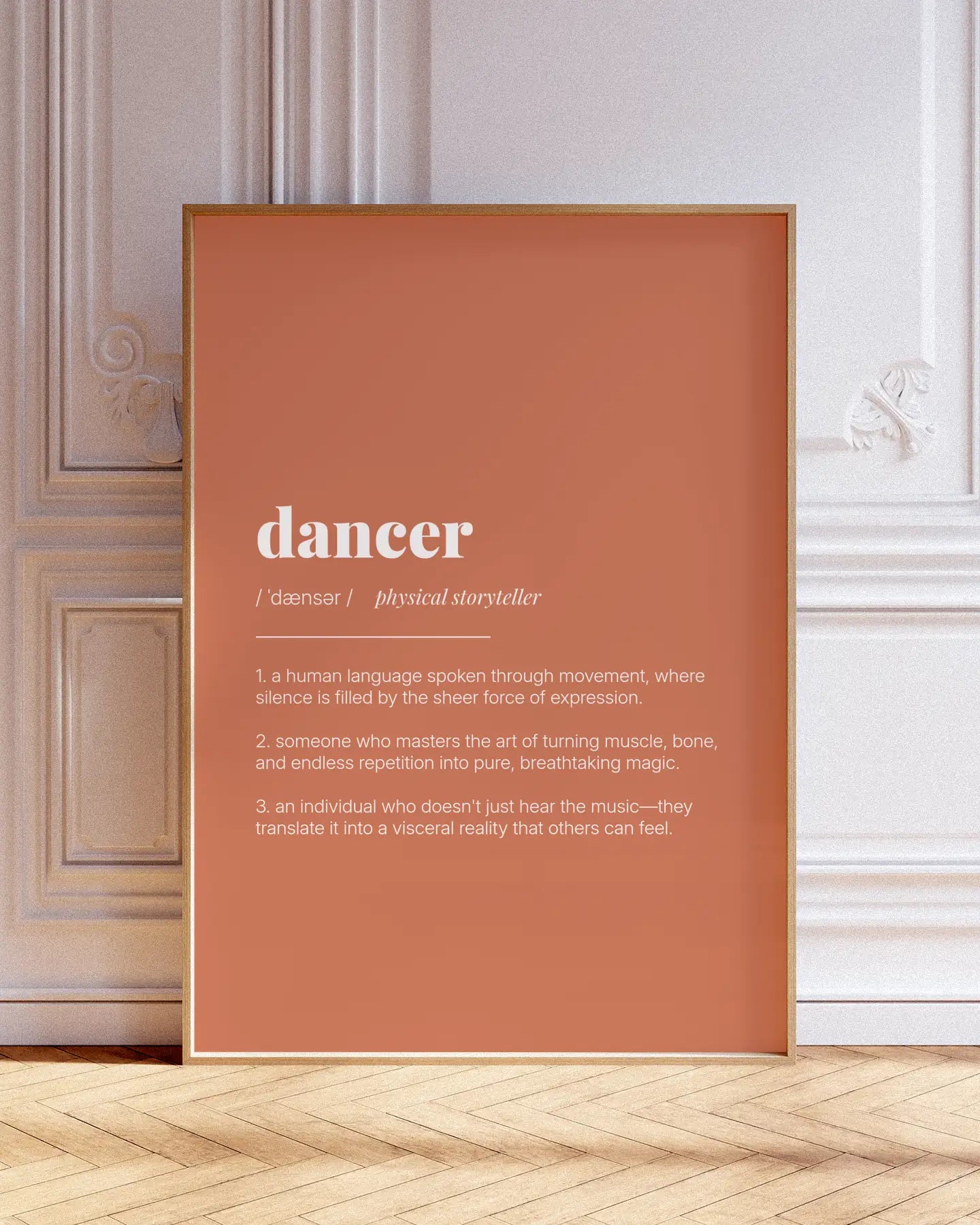 Definition Poster of Dancer on Terracotta background