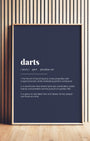 Definition Poster of Darts on Deep Navy background