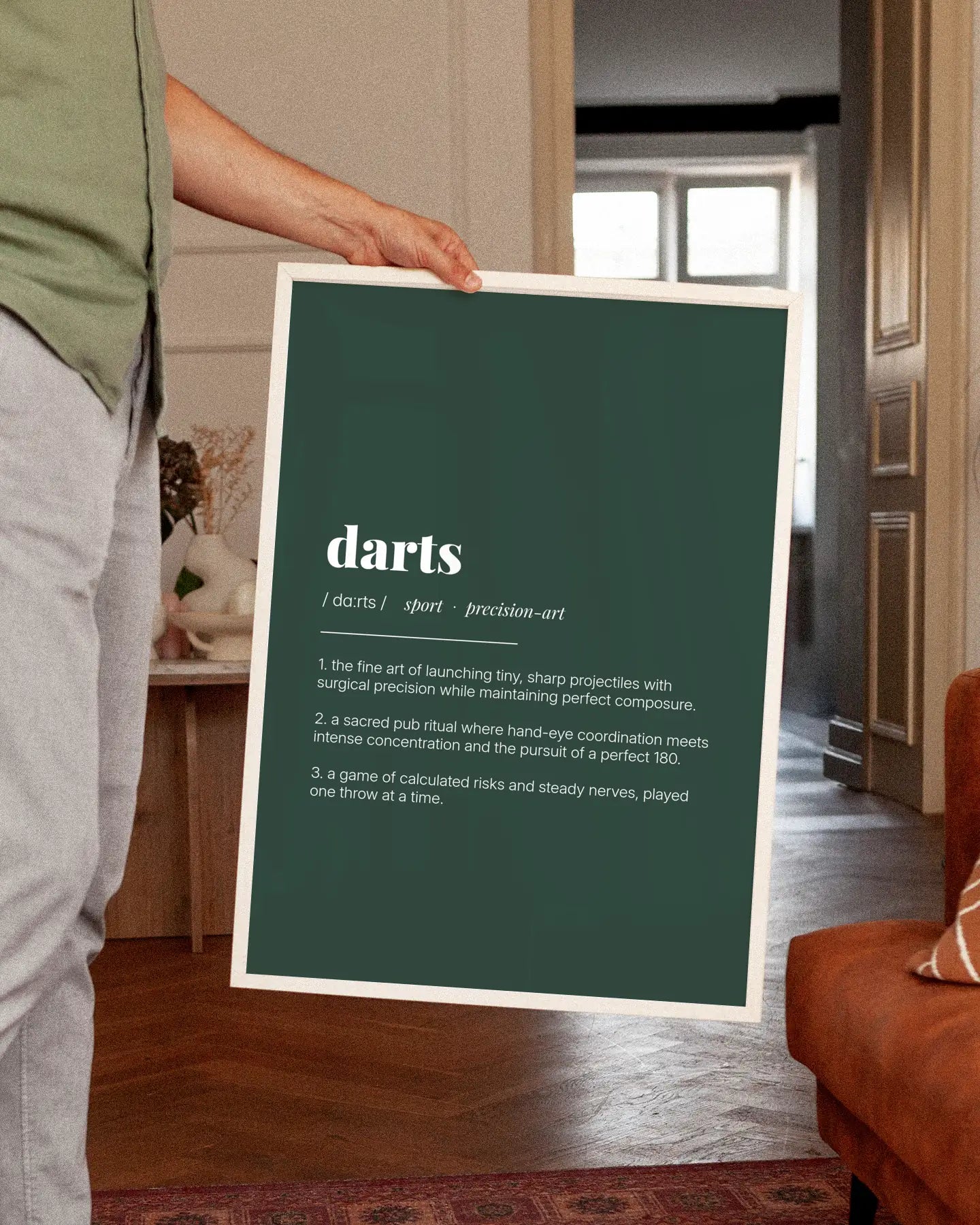 Definition Poster of Darts on Emerald background