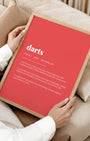 Definition Poster of Darts on Strawberry background