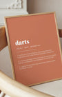Definition Poster of Darts on Terracotta background