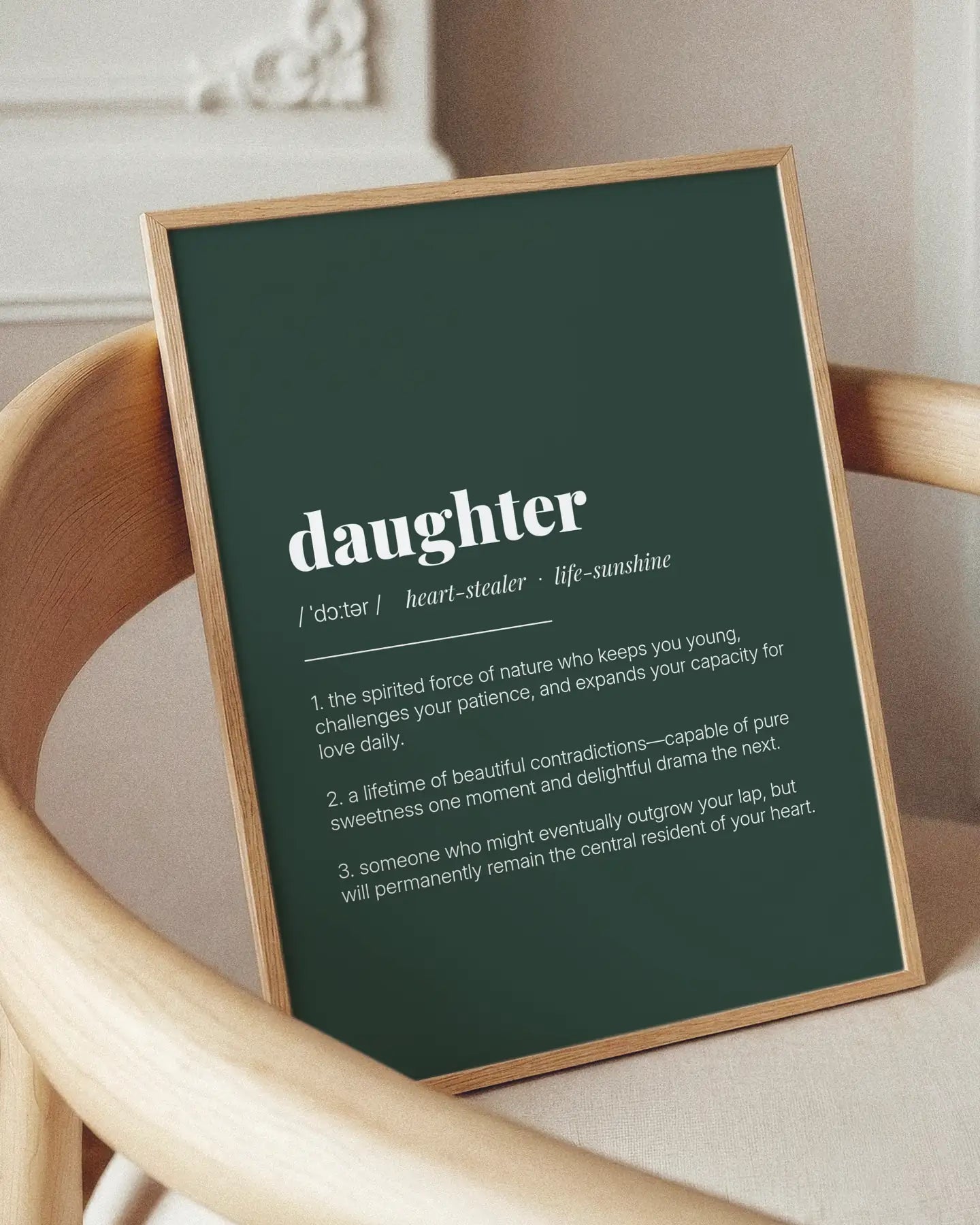 Definition Poster of Daughter on Emerald background