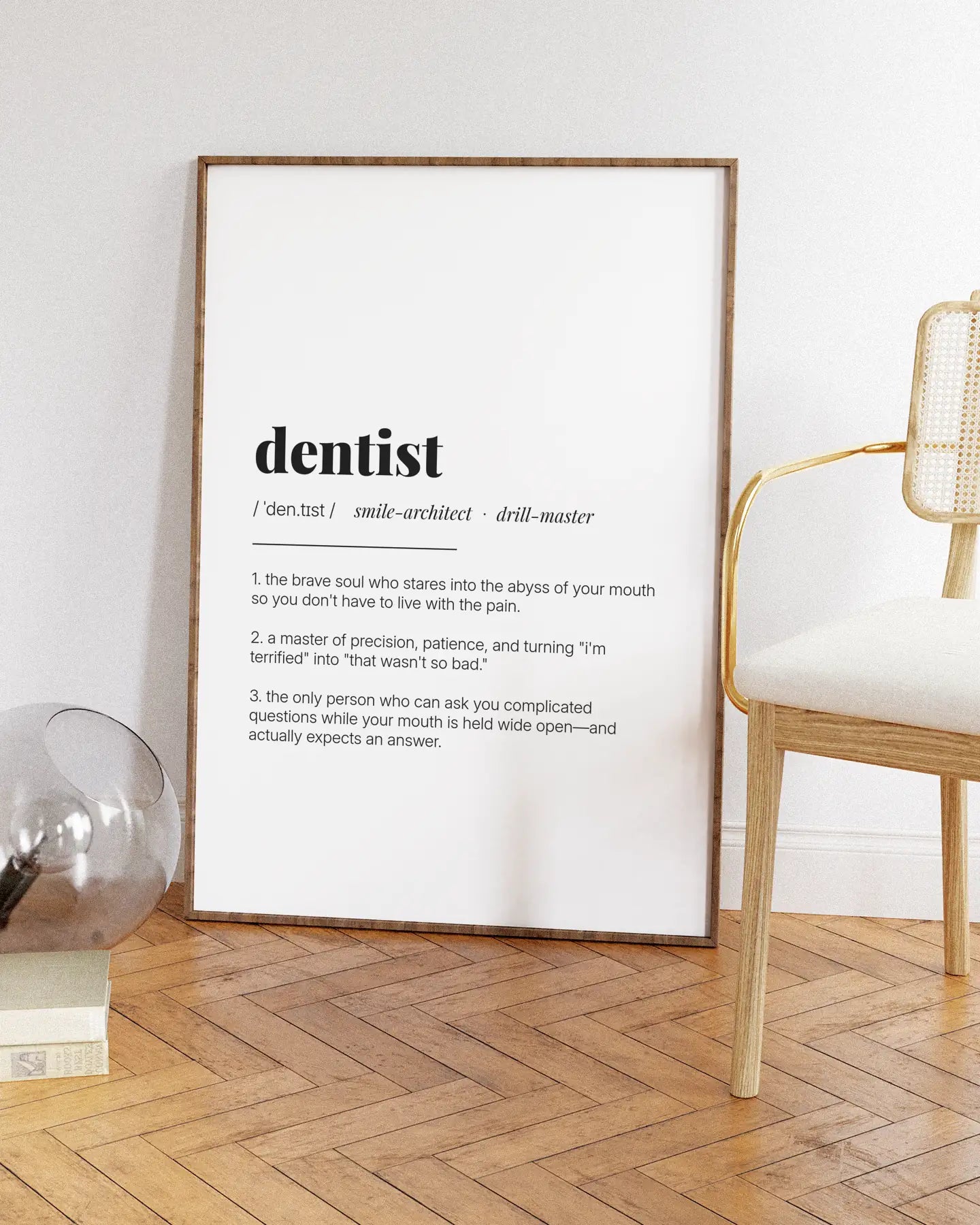 Definition Poster of Dentist on Gallery White background