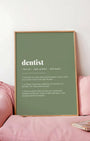 Definition Poster of Dentist on Sage Green background