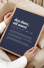 Definition Poster of Deo Duce, <br />Nil Nocet on Deep Navy background