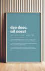 Definition Poster of Deo Duce, <br />Nil Nocet on Sea Glass background