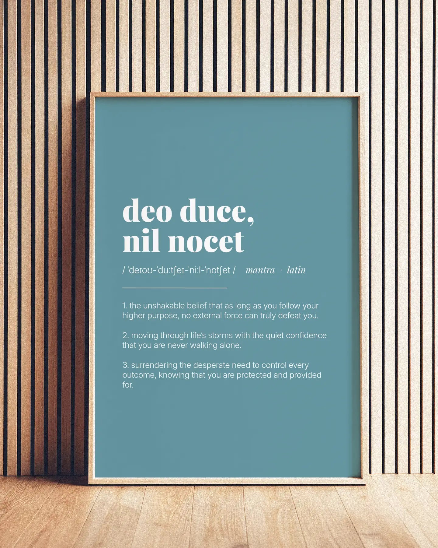 Definition Poster of Deo Duce, <br />Nil Nocet on Sea Glass background