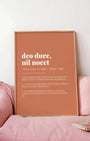 Definition Poster of Deo Duce, <br />Nil Nocet on Terracotta background