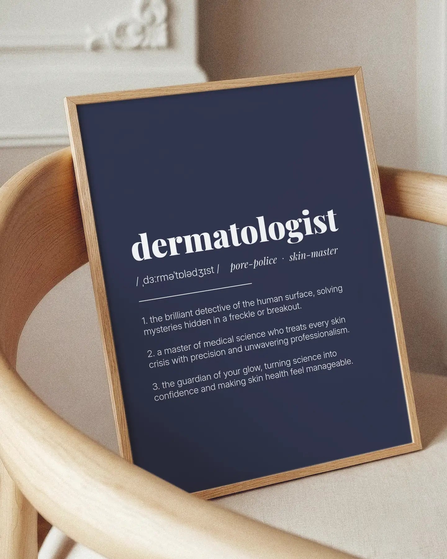 Definition Poster of Dermatologist on Deep Navy background